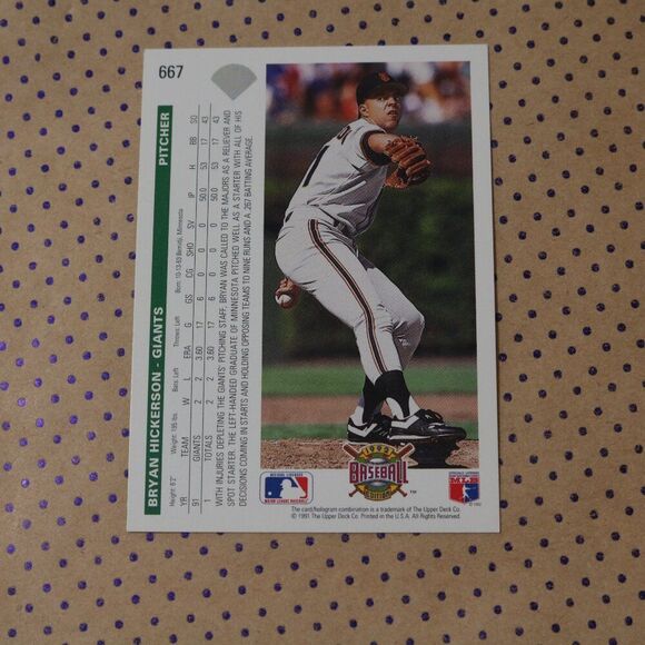 Bryan Hickerson #667 Baseball Card - Picture 2 of 2